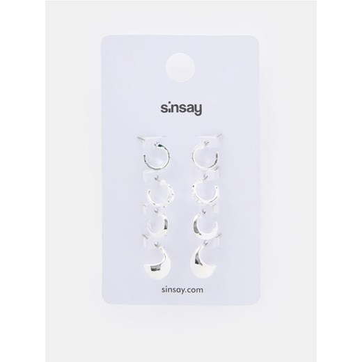 Sinsay - Kolczyki 4 pack - srebrny ze sklepu Sinsay w kategorii Kolczyki - zdjęcie 179372694