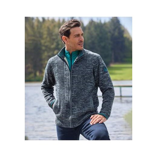 Trykotowa bluza podszyta kożuszkiem sherpa ze sklepu Atlas For Men w kategorii Bluzy męskie - zdjęcie 179375044