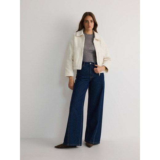 Reserved - Kurtka oversize - złamana biel ze sklepu Reserved w kategorii Kurtki damskie - zdjęcie 179375461