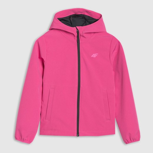 Dziewczęcy softshell 4F 4FJWSS25TSOFF305 - różowy ze sklepu Sportstylestory.com w kategorii Kurtki dziewczęce - zdjęcie 179376741