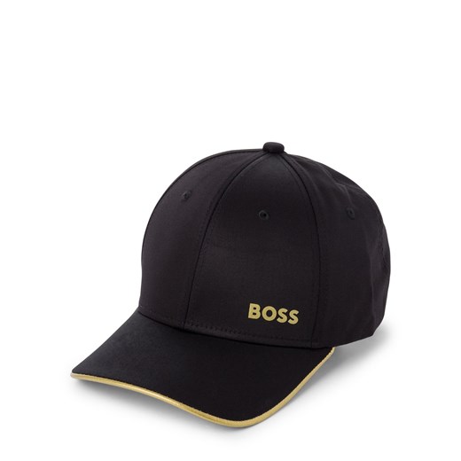 BOSS Green Męska czapka z daszkiem - pogrubiona Mężczyźni Bawełna czarny jednolity ze sklepu vangraaf w kategorii Czapki z daszkiem męskie - zdjęcie 179380602