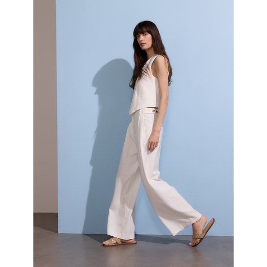 Reserved - Szerokie spodnie - biały Reserved XXL Reserved