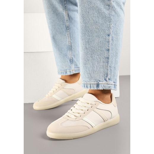 Beżowe Sneakersy w Typie Tenisówek z Paskami na Boku Cholewki Wonevia ze sklepu born2be.pl w kategorii Buty sportowe damskie - zdjęcie 179382512