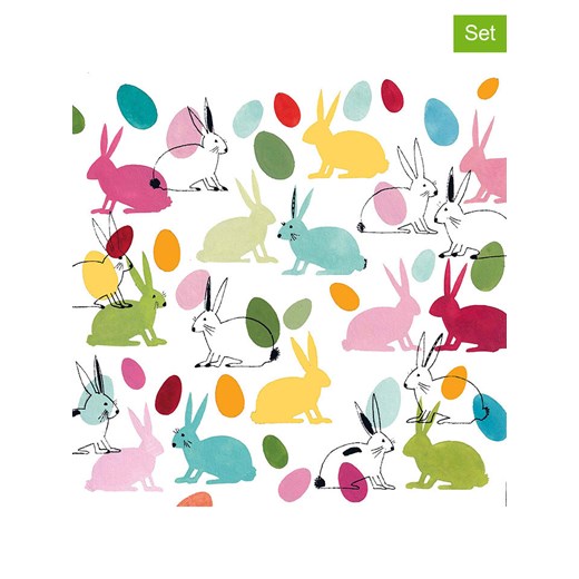 ppd Serwetki (40 szt.) &quot;Rabbits &amp; Eggs&quot; w kolorze białym ze wzorem ze sklepu Limango Polska w kategorii Akcesoria kuchenne - zdjęcie 179384174
