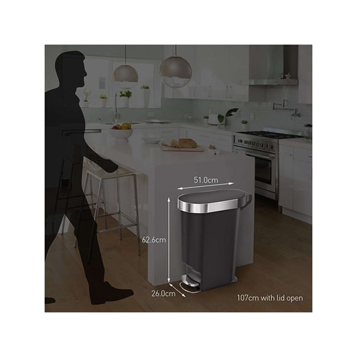 simplehuman Kosz w kolorze białym na śmieci - 40 l Simplehuman onesize okazja Limango Polska