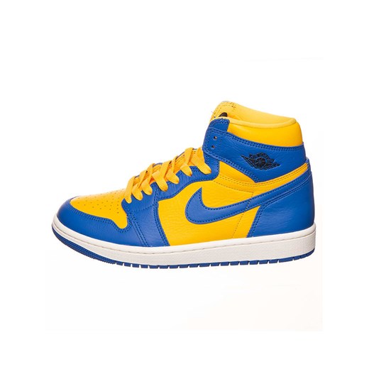 Air Jordan Skórzane sneakersy &quot;1 Retro High&quot; w kolorze żółto-niebieskim ze sklepu Limango Polska w kategorii Buty sportowe damskie - zdjęcie 179384663