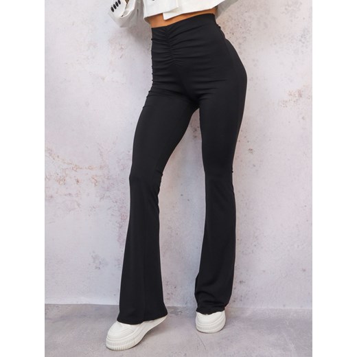 LEGGINSY DZWONY Z MARSZCZENIEM- CZARNE ze sklepu olika.com.pl w kategorii Spodnie damskie - zdjęcie 179385934