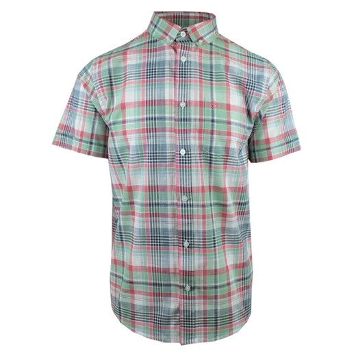 Casualowa (Codzienna) Koszula Męska, Krótki Rękaw - Pako Jeans - Kolorowa Kratka KSKCPJNSgreenRose ze sklepu JegoSzafa.pl w kategorii Koszule męskie - zdjęcie 179386581