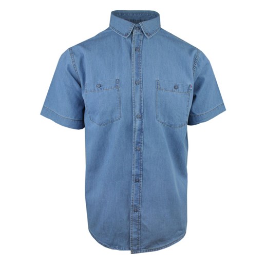 Casualowa (Codzienna) Koszula Męska, Krótki Rękaw - Pako Jeans - Niebieski Jeans KSKCPJNSaustin ze sklepu JegoSzafa.pl w kategorii Koszule męskie - zdjęcie 179386584