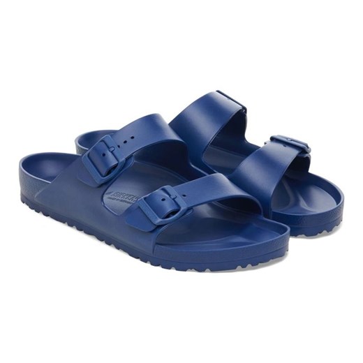 Klapki damskie BIRKENSTOCK casualowe płaskie niebieskie na lato bez zapięcia