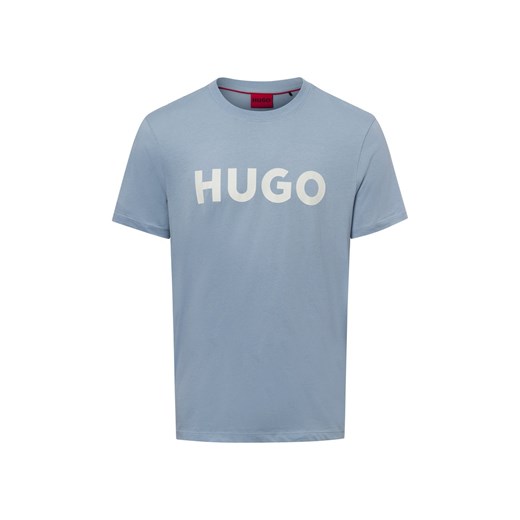 HUGO Koszulka męska - Dulivio Mężczyźni Bawełna jasnoniebieski jednolity ze sklepu vangraaf w kategorii T-shirty męskie - zdjęcie 179391404