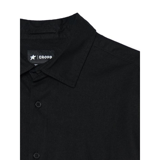 Cropp - Czarna koszula z dodatkiem lnu - czarny Cropp XL Cropp