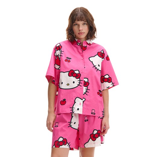 Cropp - Różowa dwuczęściowa piżama Hello Kitty - różowy ze sklepu Cropp w kategorii Piżamy damskie - zdjęcie 179392352