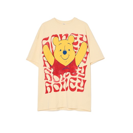 Cropp - Kremowy T-shirt z Kubusiem Puchatkiem - żółty Cropp L Cropp