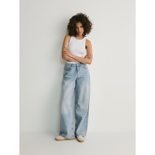 Reserved - Jeansy wide leg - niebieski ze sklepu Reserved w kategorii Jeansy damskie - zdjęcie 179393774