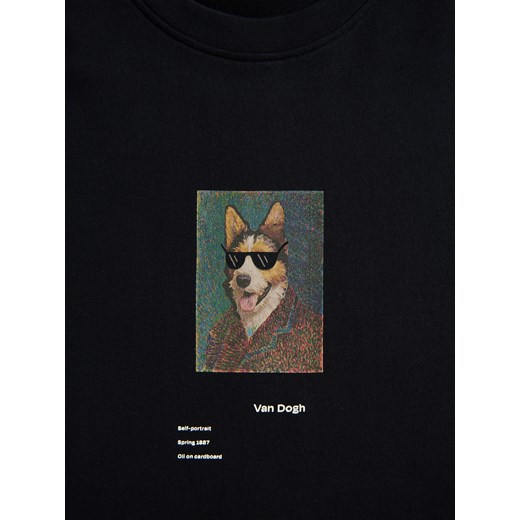 Reserved - T-shirt regular fit z nadrukiem - czarny Reserved XL Reserved