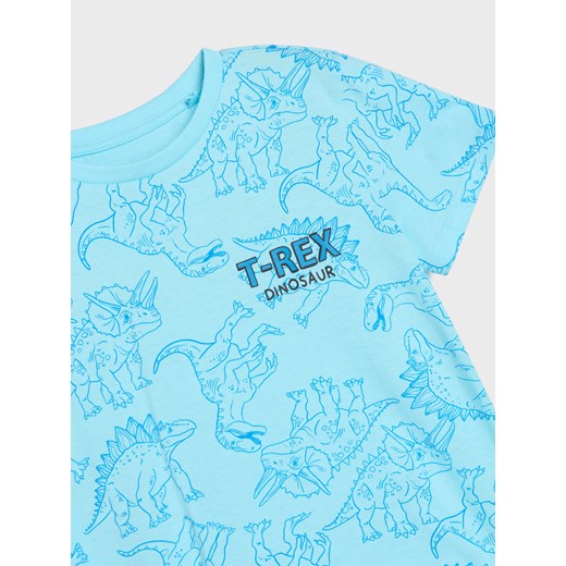 Sinsay - Koszulka z motywem dinozaura - niebieski Sinsay 128 Sinsay