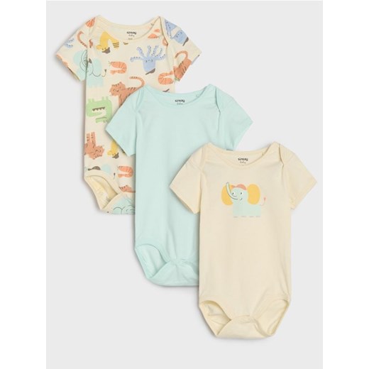 Sinsay - Body 3 pack - kremowy ze sklepu Sinsay w kategorii Odzież dla niemowląt - zdjęcie 179394632