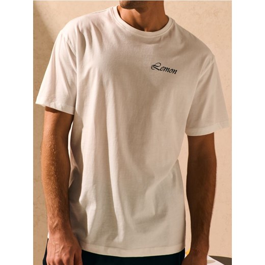 Sinsay - Koszulka z nadrukiem - kremowy ze sklepu Sinsay w kategorii T-shirty męskie - zdjęcie 179394734