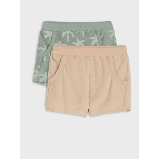 Sinsay - Szorty z bawełnianej dzianiny frotte o welurowej powierzchni 2 pack - zielony - id: 912DY-97X - marki Sinsay - 179394780 Sinsay - Szorty z bawełnianej dzianiny frotte o welurowej powierzchni 2 pack - zielony ze sklepu Sinsay w kategorii Spodenki dziewczęce - zdjęcie 179394780