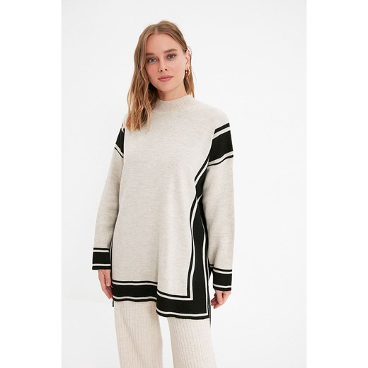 trendyol Sweter w kolorze beżowo-czarnym ze sklepu Limango Polska w kategorii Swetry damskie - zdjęcie 179397551