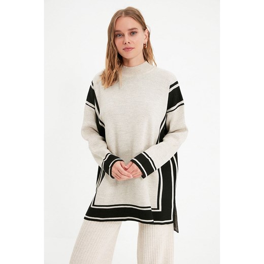 trendyol Sweter w kolorze beżowo-czarnym Trendyol S/M okazyjna cena Limango Polska
