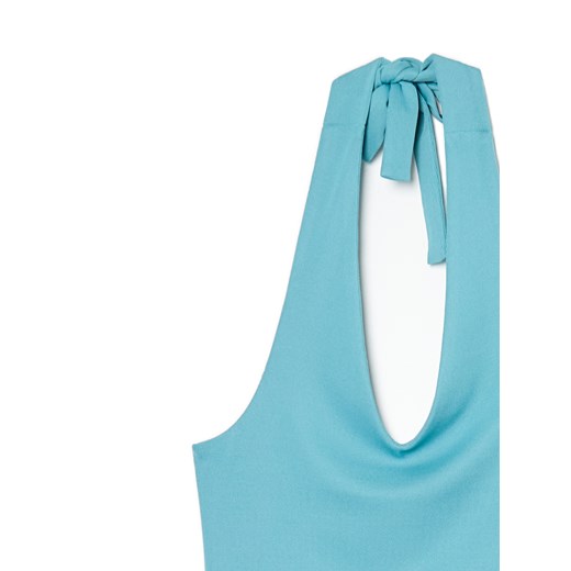 Cropp - Turkusowa bluzka wiązana na szyi - turkusowy Cropp XS Cropp