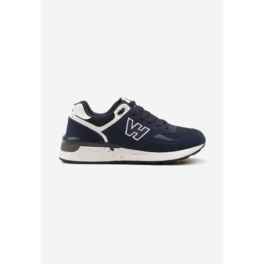 Granatowe Buty Sportowe Sneakersy z Geometryczną Naszywką Odoria ze sklepu born2be.pl w kategorii Buty sportowe męskie - zdjęcie 179398774