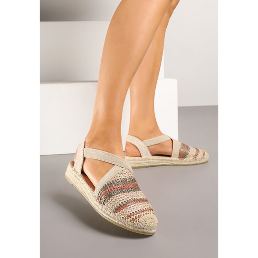 Espadryle damskie Renee beżowe bez zapięcia casual na lato