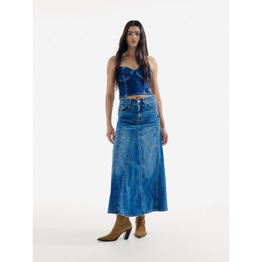 Reserved - Gorsetowy top - niebieski Reserved S Reserved wyprzedaż