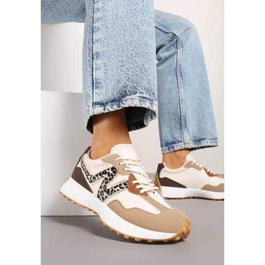 Panterkowe Sneakersy z Przeszyciami i Ozdobnym Bieżnikiem Weonessa ze sklepu renee.pl w kategorii Buty sportowe damskie - zdjęcie 179402280
