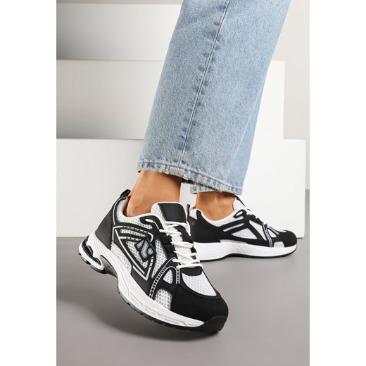 Czarne Sneakersy z Geometrycznym Wzorem Froloti ze sklepu born2be.pl w kategorii Buty sportowe damskie - zdjęcie 179402683