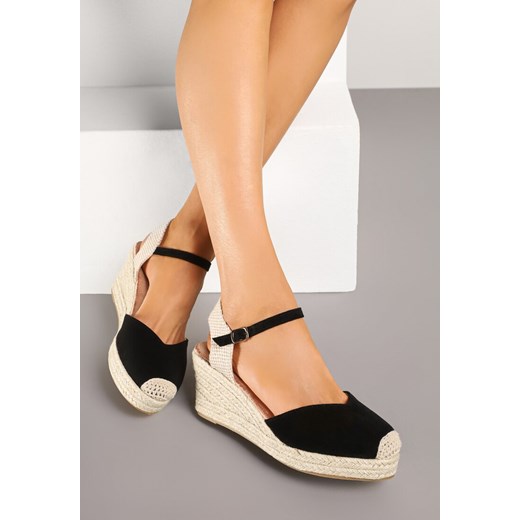 Espadryle damskie Born2be na koturnie czarne