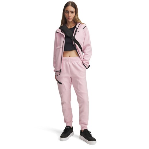 Damskie spodnie treningowe Under Armour Unstoppable Flc Jogger - różowe ze sklepu Sportstylestory.com w kategorii Spodnie damskie - zdjęcie 179403891