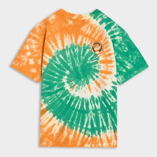 Chłopięcy t-shirt oversize z nadrukiem 4F 4FJRSS25TTSHM2872 - multikolor ze sklepu Sportstylestory.com w kategorii T-shirty chłopięce - zdjęcie 179404031