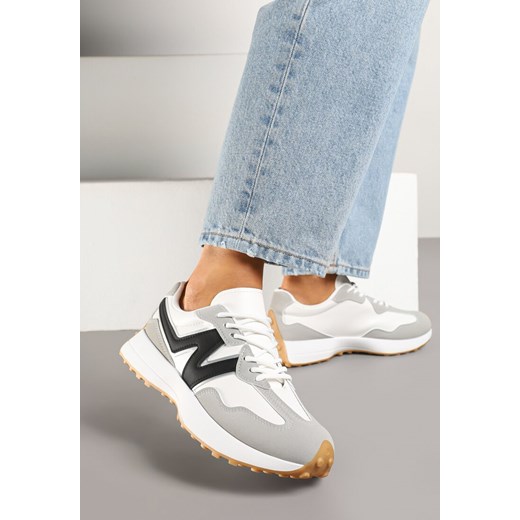 Szare Sneakersy z Przeszyciami i Ozdobnym Bieżnikiem Weonessa ze sklepu renee.pl w kategorii Buty sportowe damskie - zdjęcie 179404233