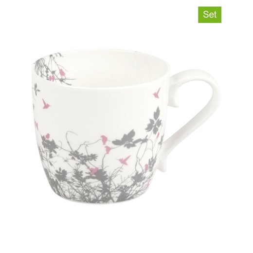 Könitz Kubki jumbo (2 szt.) w kolorze biało-szaro-jasnoróżowym - 450 ml ze sklepu Limango Polska w kategorii Kubki - zdjęcie 179407773