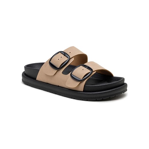 Klapki damskie Foreverfolie brązowe casual