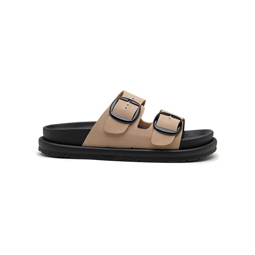Klapki damskie Foreverfolie casual brązowe na lato bez zapięcia