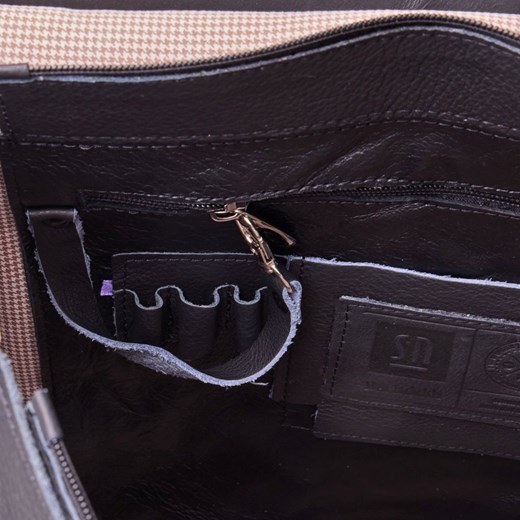 czarny plecak skórzany Bookpack 39x27x14cm Słoń Torbalski