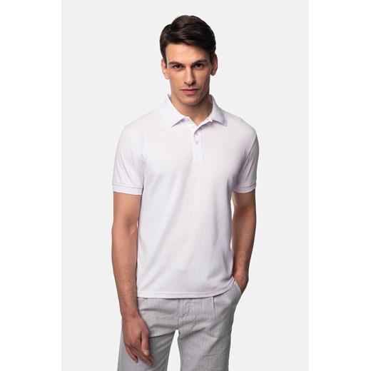 KOSZULKA POLO BLANES BIAŁA Z BAWEŁNY ze sklepu Recman w kategorii T-shirty męskie - zdjęcie 179408292