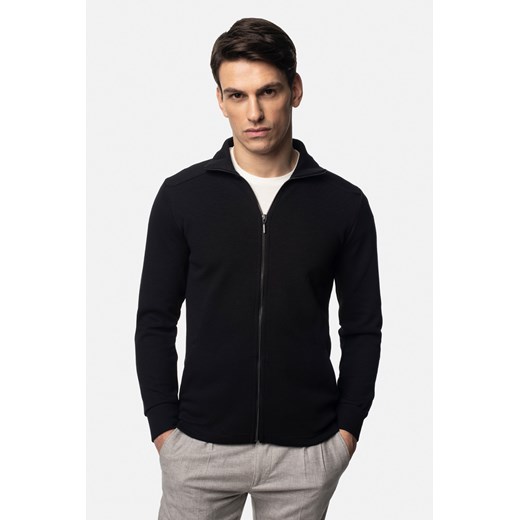 BLUZA CORUNA ROZPINANY CZARNA Z BAWEŁNĄ ze sklepu Recman w kategorii Bluzy męskie - zdjęcie 179408313