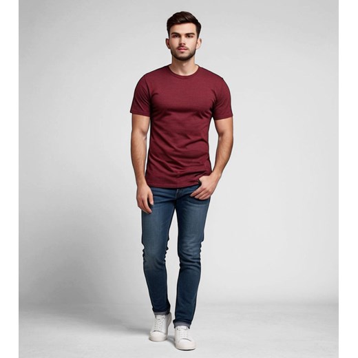 T-shirt premium bawełniany bordowy Recea ze sklepu Recea.pl w kategorii T-shirty męskie - zdjęcie 179408520