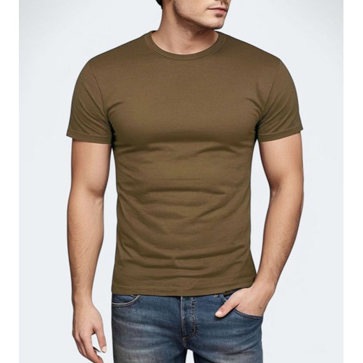 T-shirt premium 190g bawełniany khaki Recea ze sklepu Recea.pl w kategorii T-shirty męskie - zdjęcie 179408541