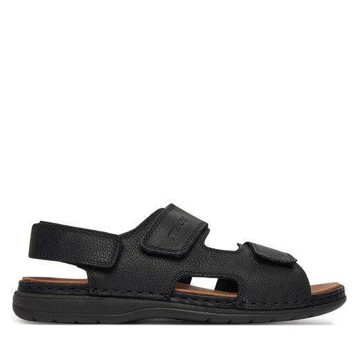 Sandały męskie Rieker czarne na rzepy casual 