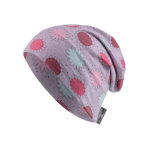 Sterntaler Czapka beanie &quot;Flowers&quot; w kolorze fioletowym ze sklepu Limango Polska w kategorii Czapki dziecięce - zdjęcie 179410363