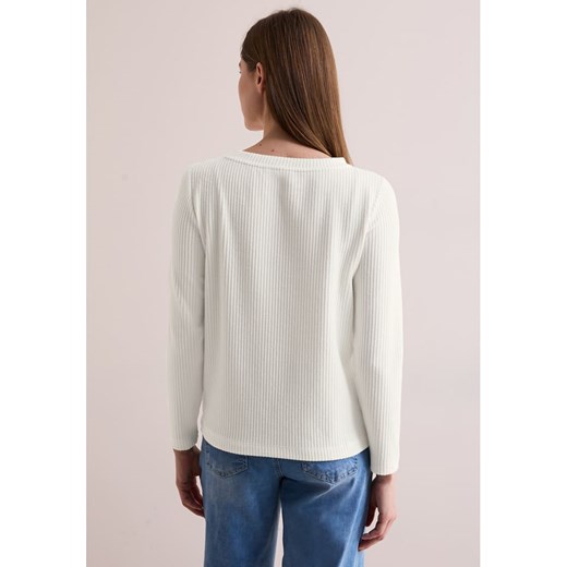 Bluzka damska biała Cecil z długim rękawem z elastanu 