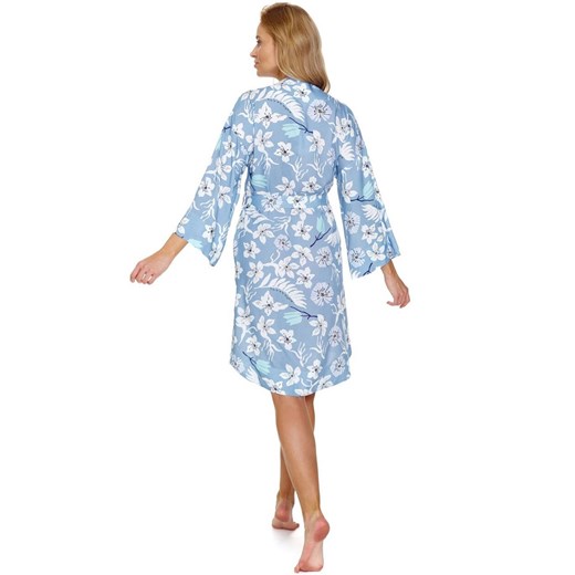Doctor Nap szlafrok damski z wiskozy SWW.7251, Kolor niebiesko-biały, Rozmiar S, Doctor Nap ze sklepu Intymna w kategorii Szlafroki damskie - zdjęcie 179412011