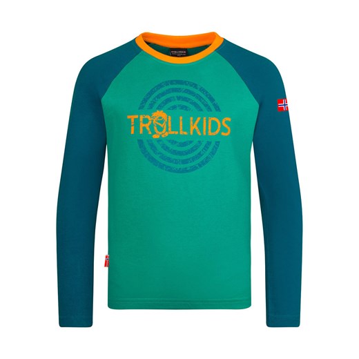 Trollkids Koszulka &quot;Preikestolen&quot; w kolorze zielono-niebieskim ze sklepu Limango Polska w kategorii T-shirty chłopięce - zdjęcie 179412380