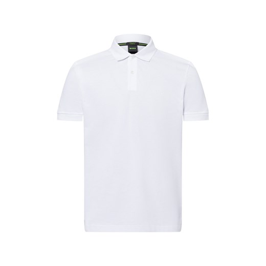 BOSS Green Męska koszulka polo - Pio 1 Mężczyźni Bawełna biały jednolity ze sklepu vangraaf w kategorii T-shirty męskie - zdjęcie 179416333